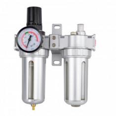 Regulator de aer cu filtru si lubrifiere cu 2 elemente pentru compresoare, Geko G01179 foto