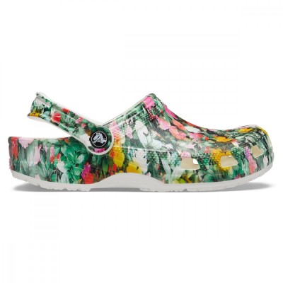 Saboti Crocs Classic Printed Floral Clog Alb - White/Multi foto