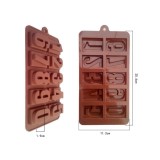 Forma din Silicon, Model Cifre pentru Ciocolata de Casa, Bomboane, Jeleuri sau Cuburi de Gheata, CBD CORAL BEST DEALS 21 cm 11 cm 1.5 cm Maro 1