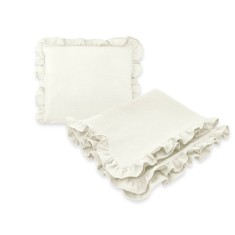 Set paturica si perna, MimiNu, Cu fata de perna inclusa Din muselina bumbac certificat Oeko Tex Standard 100, Perna 30x35cm, Pat foto