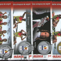 Romania 2021 - medalii olimpice, serie stampilata