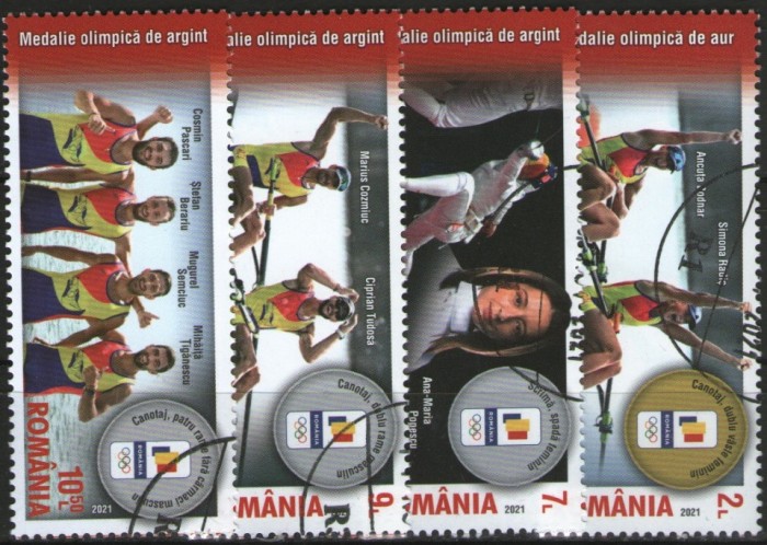 Romania 2021 - medalii olimpice, serie stampilata