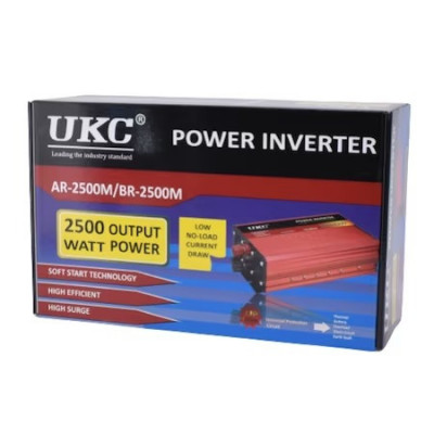 Invertor auto UKC 2500W, 12V-220V cu 2 cabluri incluse foto