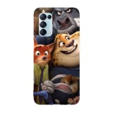 Husa compatibila cu Oppo A55, Viceversa, model Zootopia characters, Silicon, TPU, Transparent, Carcasa