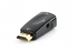 ADAPTOR video GEMBIRD, splitter HDMI (T) la VGA (M) + Jack 3.5mm (T), rezolutie... foto