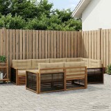 vidaXL Set de canapele de exterior cu pernă 7 pcs Natural și Bej 3383476