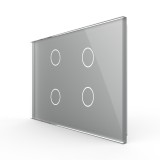 Cumpara ieftin Panou &icirc;ntrerupator touch cvadruplu Livolo din sticla gri, standard italian
