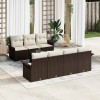 Set de canapele pentru grădină 8 pcs Maro, Crem 55 x 55 x 37 cm