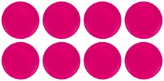 Set farfurii 8 piese din plastic, culoare fuchsia, diametru 23 cm