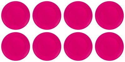 Set farfurii 8 piese din plastic, culoare fuchsia, diametru 23 cm foto