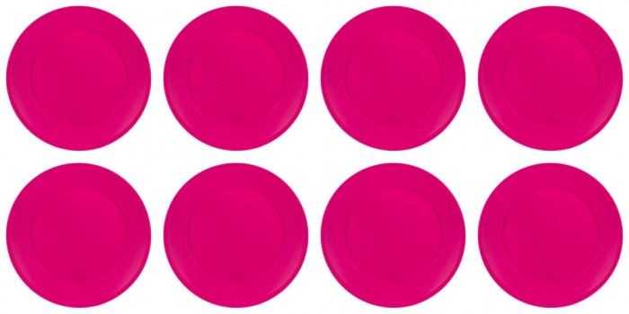 Set farfurii 8 piese din plastic, culoare fuchsia, diametru 23 cm