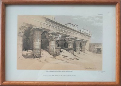 Litografie după David Roberts, Portico of the Temple Edfou, 1846, nr. 322/500 foto