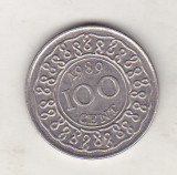 Bnk mnd Surinam 100 cents 1989, America Centrala si de Sud