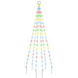 Brad de Craciun pe catarg, 108 LED-uri, multicolor, 180 cm
