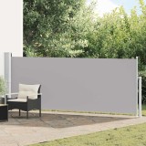 Copertina Laterala Retractabila Terasa vidaXL, Gri, 140 x 500 cm, Protectie Vant si Soare, Balcon, Curte
