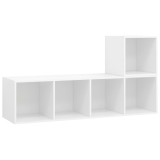 Cumpara ieftin Set de dulapuri TV, 2 piese, alb, lemn prelucrat