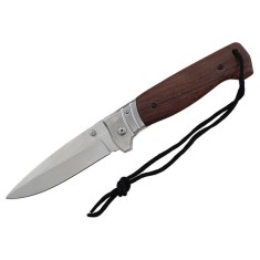 Cutit de vanatoare pliabil, maner lemn, 28 cm, maro