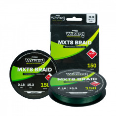 Fir textil Wizard MXT8 Braid Dark Green, Lungime 150m, Diametru 0.10 mm, Rezistenta 9.50 Kg