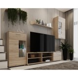 Mobilier de perete living, stejar sonoma, material DTD, FRONTAL 1 NEW