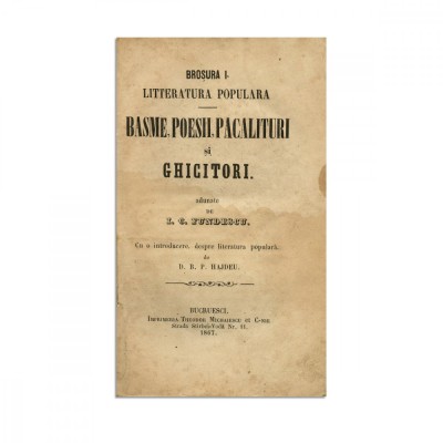 I. C. Fundescu, Basme, poezii, păcălituri și ghicitori, 1867 foto