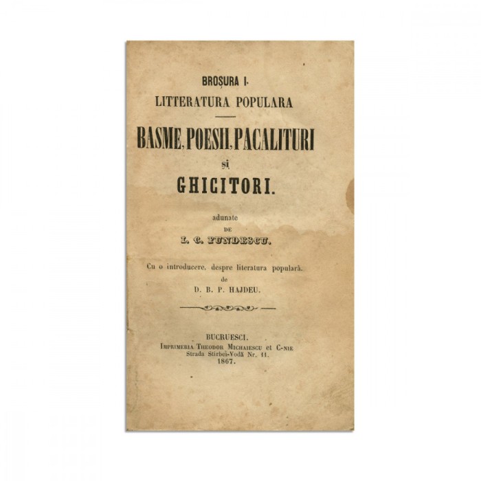 I. C. Fundescu, Basme, poezii, păcălituri și ghicitori, 1867