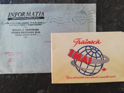Plic si felicitare de 1 Mai, Informatia Bucurestiului, 1962, stare perfecta foto