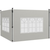 Outsunny Set 2 Pereți Laterali pentru Chioșcuri, Foi Foișor cu Ferestre din PE și Plastic, 3x3 m sau 3x6 m, Alb | Aosom Romania