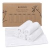 Set 6 Prosoape Fata Navaris, Fibra Bambus, 25x25 cm, Alb/Roz, Uni