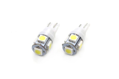 Bec de pozitie tip LED , T10 W2.1x9.5 W5W, 12V , 5 SMD 5050, culoare alb , AMIO, set 2 buc AutoDrive ProParts foto