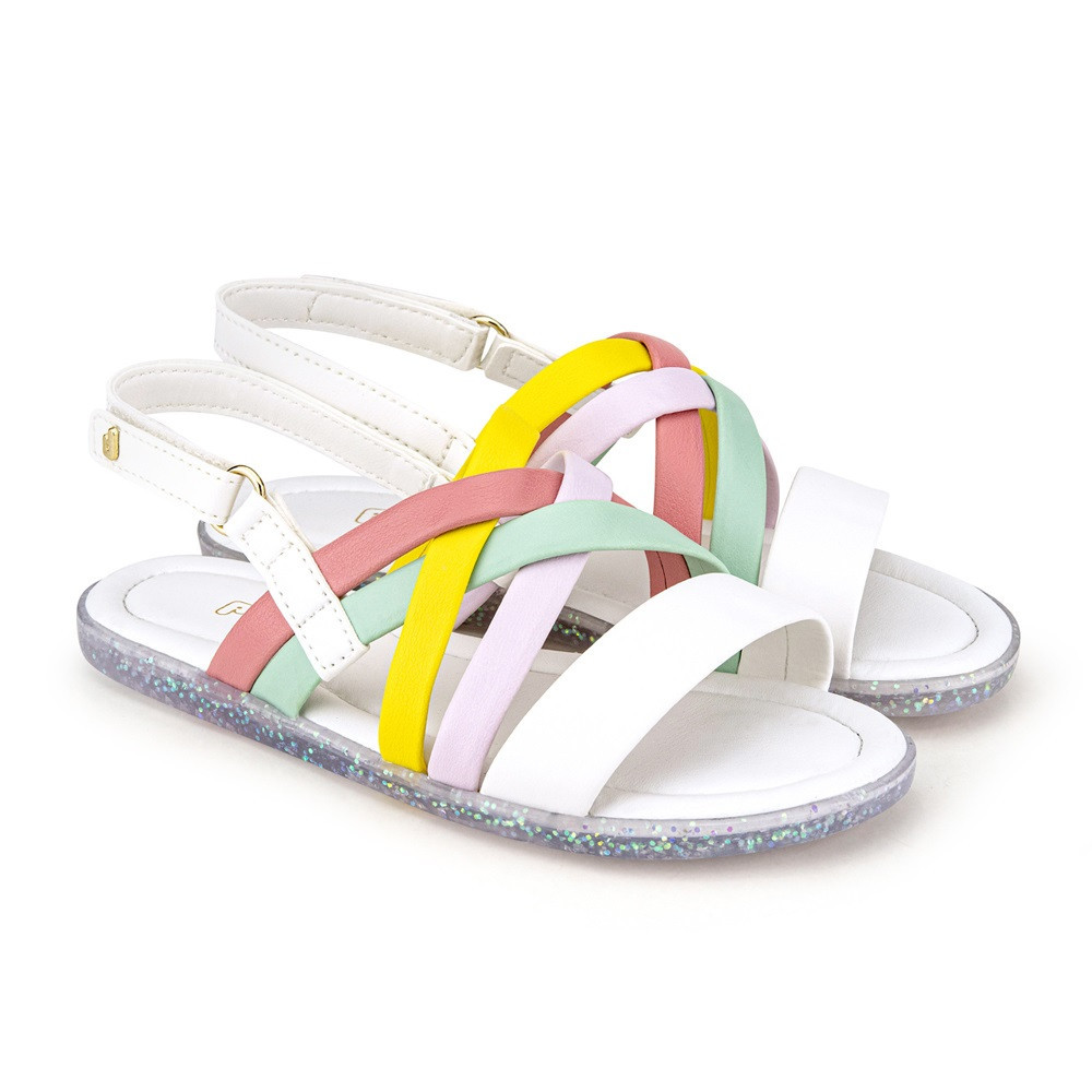 Sandale Fete Bibi Soft Flat Multicolor 32 EU, Alb, BIBI Shoes | Okazii.ro