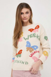 Weekend Max Mara pulover femei, culoarea bej 2415360000000