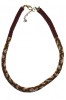 B348. Colier Handmade din Margele Piele de Sarpe, Maro-Roz, 50 cm, RavariuArt