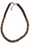 B348. Colier Handmade din Margele Piele de Sarpe, Maro-Roz, 50 cm, RavariuArt