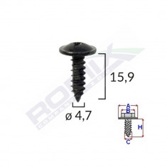 Surub Fixare Alfa Romeo. Fiat. Bmw 4.7X15.9Mm - Negru Set 10Buc 132416 45195-RMX