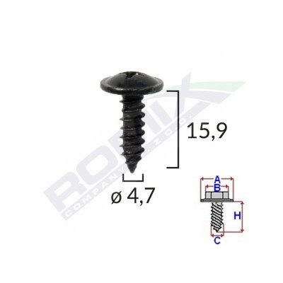 SURUB FIXARE ALFA ROMEO. FIAT. BMW 4.7X15.9MM - NEGRU SET 10BUC 61684 foto