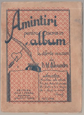 D. M. Alexandru - Carte de amintiri de scris in albume la diferite ocaziuni foto