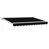 vidaXL Copertina retractabila manuala gradina terasa 3.5 x 2.5m negru umbra protectie soare ploaie