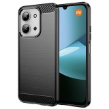 Husa Protectie Carbon Silicone Negru pentru Xiaomi Redmi 15C 4G Antisoc