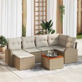 Cumpara ieftin Set de canapele pentru grădină 7 pcs Bej Rattan poli