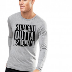 Bluza barbati gri cu text negru - Straight Outta Salajan - S