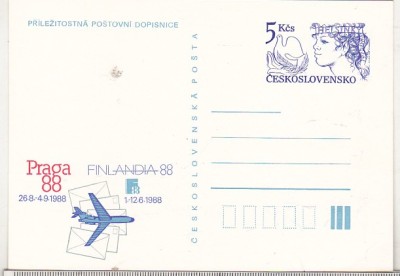 bnk cp Cehoslovacia - Praga `88 Finlandia `88 - necirculata - marca fixa foto