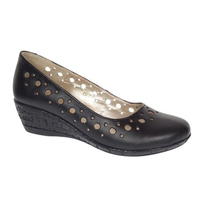 Pantofi dama, casual, din piele naturala negru box, cu platforma de 5 cm - MALTAN foto