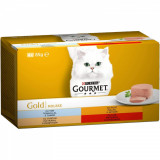 Cumpara ieftin Gourmet Gold Mousse Vita, Curcan, Ficat si Ton, 4 x 85 g