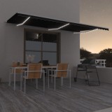 Copertina retractabila manual cu LED, antracit, 600x350 cm GartenMobel Dekor, vidaXL