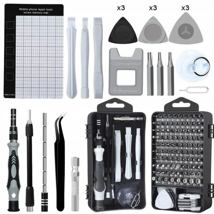Kit surubelnita, DBG, 115 elemente, Negru/Argintiu