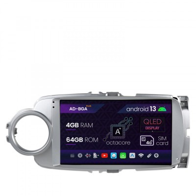 Navigatie Toyota Yaris (2010-2018), Android 13, A-Octacore 4GB RAM + 64GB ROM, 9 Inch - AD-BGA9004+AD-BGRKIT104 foto
