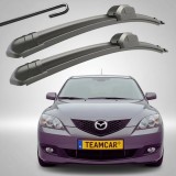 Cumpara ieftin Set 2 Ștergătoare Parbriz Flat Dedicate Mazda 3 BK (2003-2008), Prindere Hook (C&acirc;rlig)