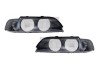 Set dispersor far BMW Seria 5 (E39), 01.1996-08.2000, fata, partea stanga+dreapta, TYC, piulita din plastic; lucas fumuriu; contine lentilele interio