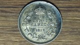 Canada - moneda de colectie argint sterling - 5 cents 1917 - George V - superb patinata !