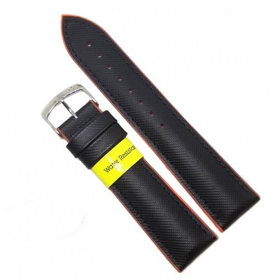 Curea pentru Ceas Morellato Boxing Cuir - Piele Cauciucata - Negru cu Portocaliu - 22mm - A01X4762797886CR foto